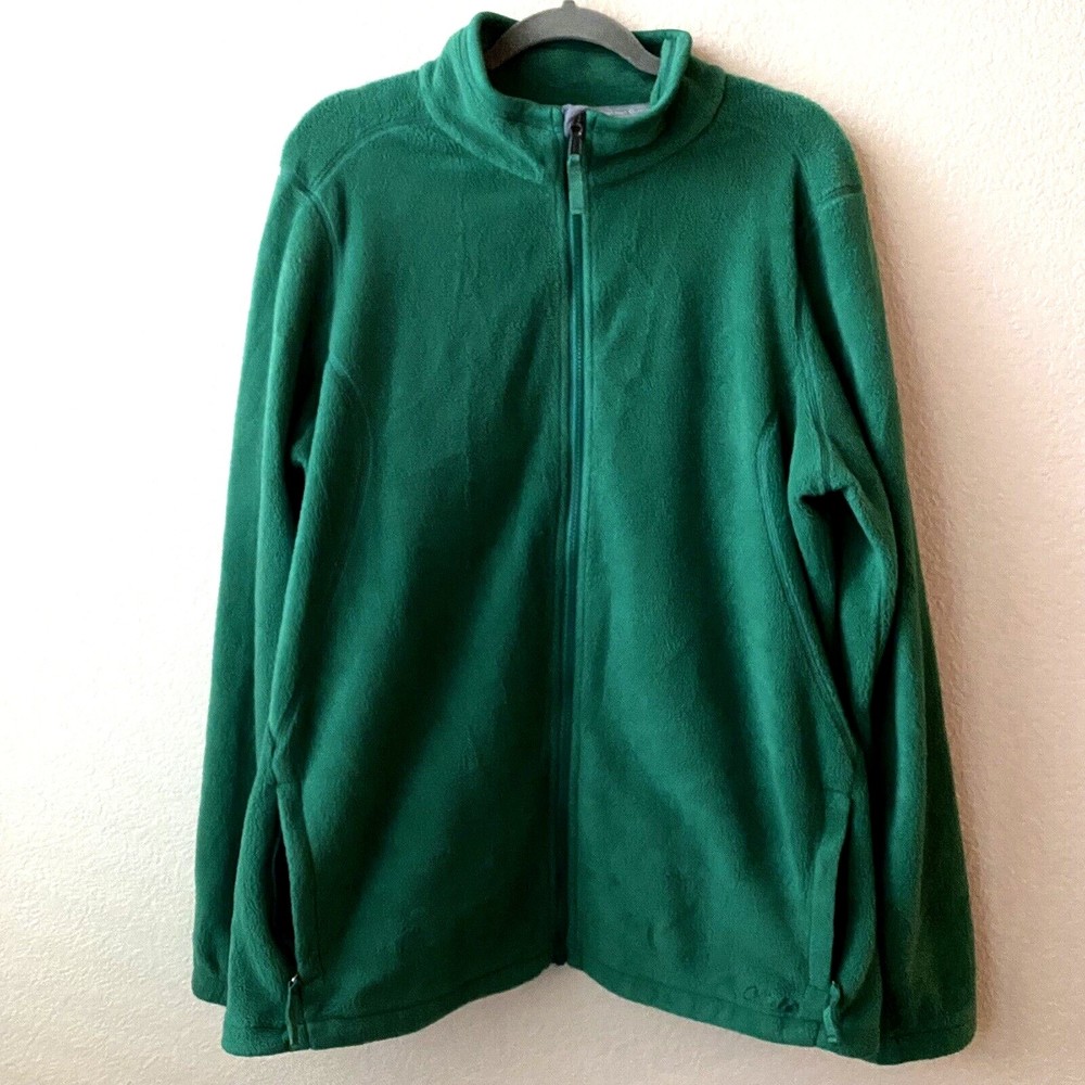 Cabela's Mens Sweater Jacket Size 2XL Green Fleece Full Zip